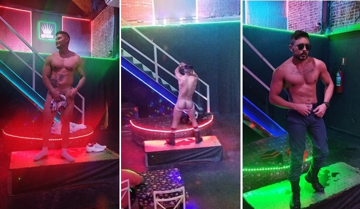 Marcelo Viana e Edu Castro: strippers tiram tudo em bar gay de São Paulo