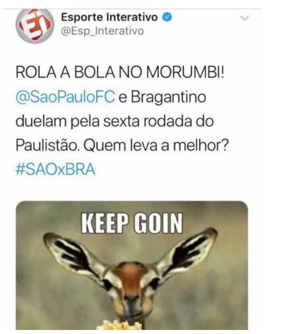 Esporte Interativo publica meme homofóbico contra o São Paulo e é alvo de críticas